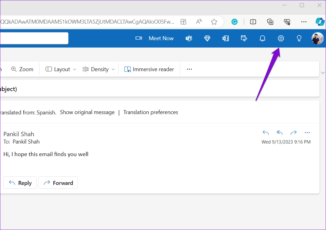 Outlook-for-the-Web-Settings كيفية ترجمة رسائل البريد الإلكتروني في Microsoft Outlook