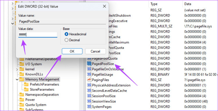 PagedPoolSize-properties-750x382-1 أفضل 7 إصلاحات لخطأ "موارد النظام غير كافية" على Windows 11