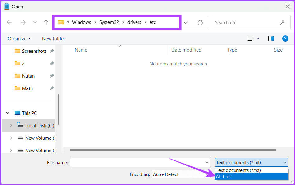 Paste-the-following-in-the-address-bar كيفية تحديد موقع ملف المضيفين وتحريره على Windows