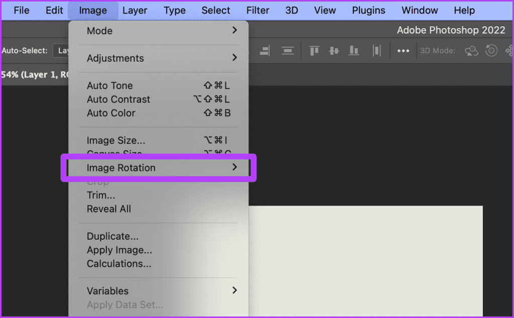 Photoshop-Image-Option-Drop-down-Menu-1024x633-1 10 طرق لتدوير الصورة بسرعة على الهاتف المحمول والكمبيوتر