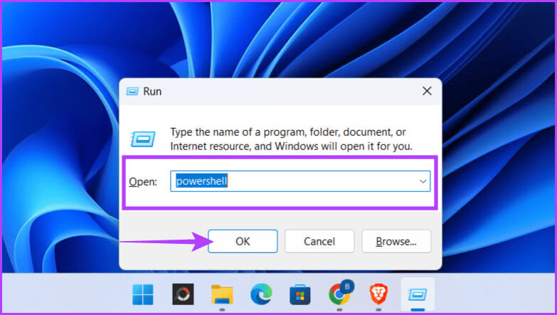Press-Windows-R-type-PowerShell-and-click-OK 5 طرق لتشغيل الملفات التنفيذية (EXE) من PowerShell