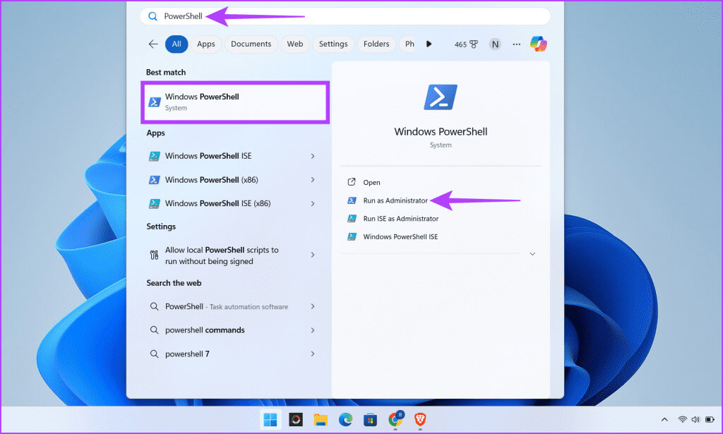 Press-Windows-S-type-PowerShell-and-click-Run-as-Administrator-1024x615-2 5 طرق لتشغيل الملفات التنفيذية (EXE) من PowerShell