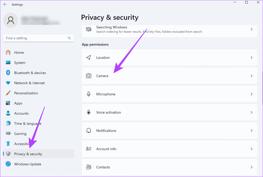 Privacy-and-security أفضل 9 إصلاحات لخطأ "لا يمكننا العثور على الكاميرا" في Windows 11