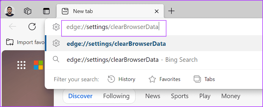 Purge-Browsing-Data أفضل 8 إصلاحات لخطأ "إعدادات الشبكة تمنع الوصول" في Bing AI