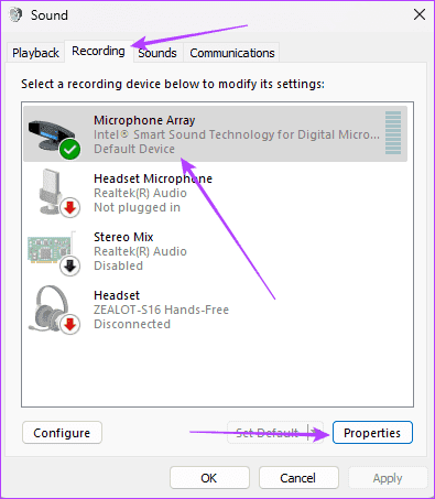 Recording-properties أفضل 6 إصلاحات لقيام Discord بالتقاط صوت اللعبة في Windows 11