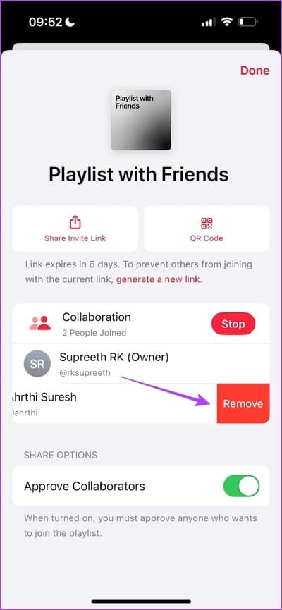 Remove-Collaborator iOS 17.3: كيفية إنشاء قائمة تشغيل مشتركة على Apple Music على iPhone