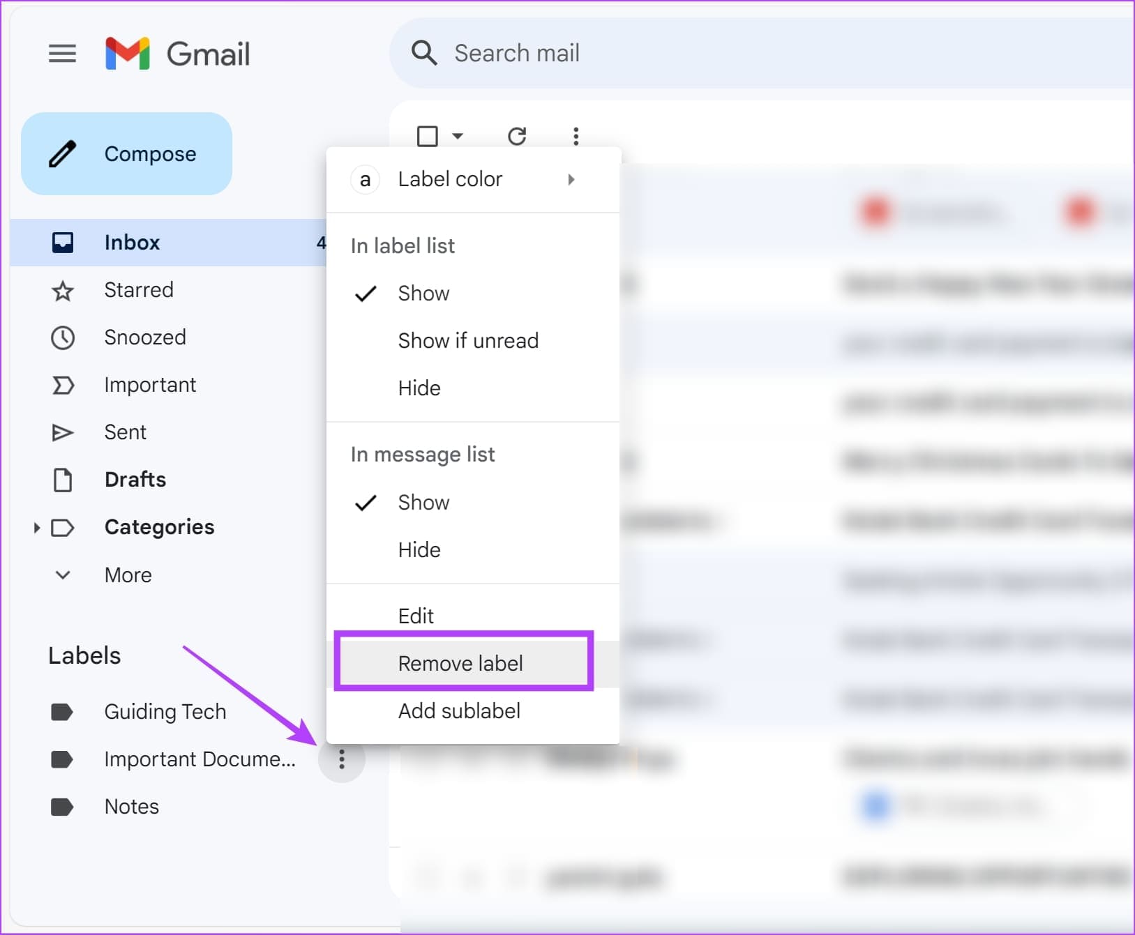 Remove-Label كيفية حذف المجلدات أو التسميات في Gmail