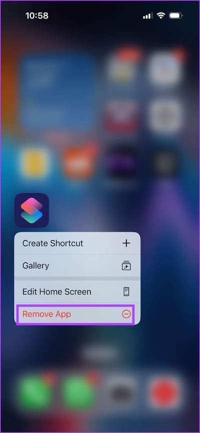 Remove-Shortcuts-App 7 طرق لإصلاح تعطل تطبيق Shortcuts على iPhone