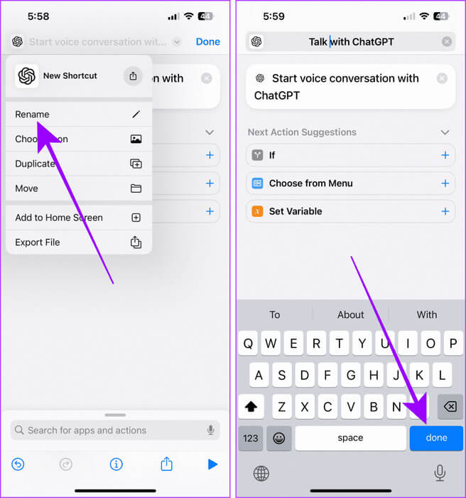 Rename-the-ChatGPT-Shortcut ما هو ChatGPT Voice وكيفية استخدامه على هاتفك المحمول