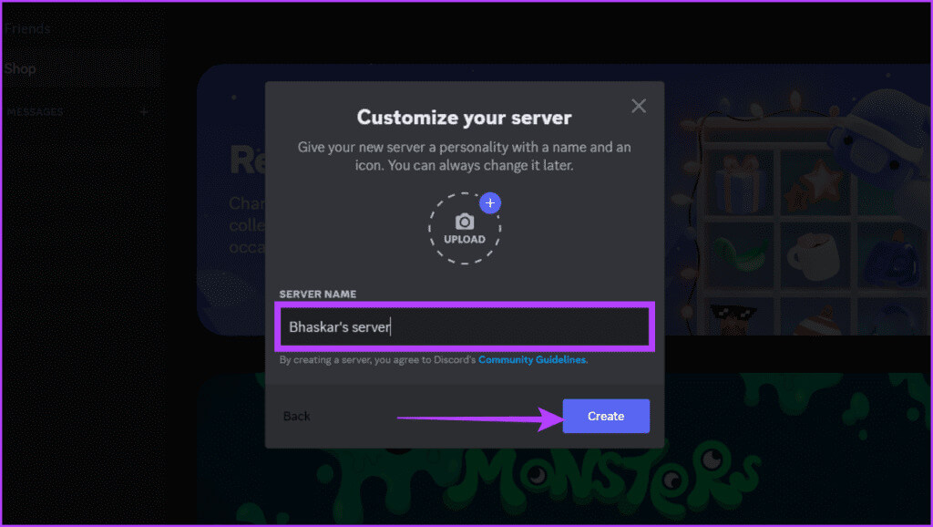 Rename-the-server-name-and-press-the-Create-button-1024x578-1 كيفية إخفاء الخوادم المشتركة في Discord على سطح المكتب والهاتف المحمول