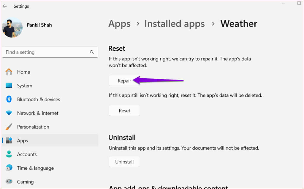 Repair-the-Windows-Weather-App-1024x639-1 أفضل 6 إصلاحات لعدم عمل تطبيق الطقس على Windows 11