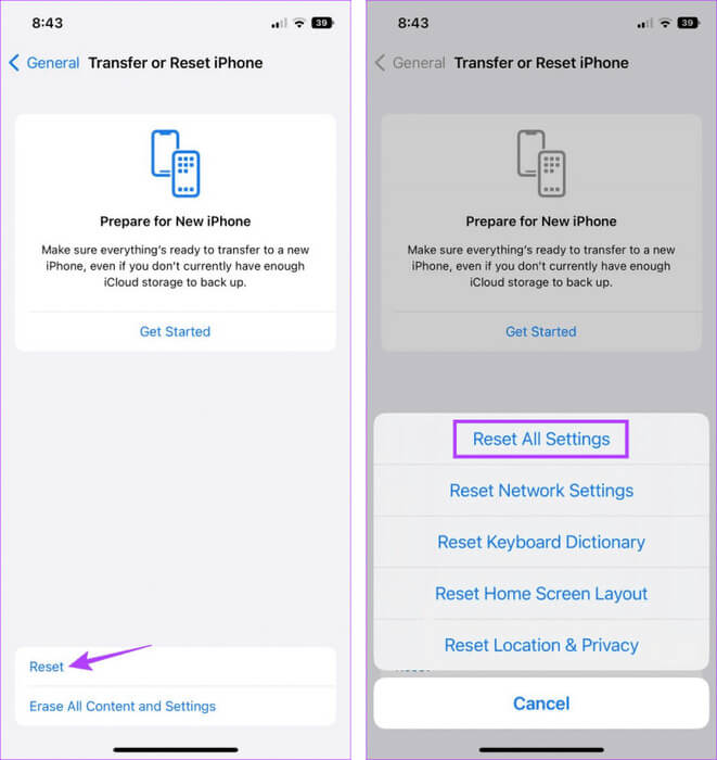 Reset-All-Settings-on-iPhone-4-768x813-1 أفضل 7 إصلاحات لعدم عمل وضع التركيز على أجهزة iPhone وiPad وMac
