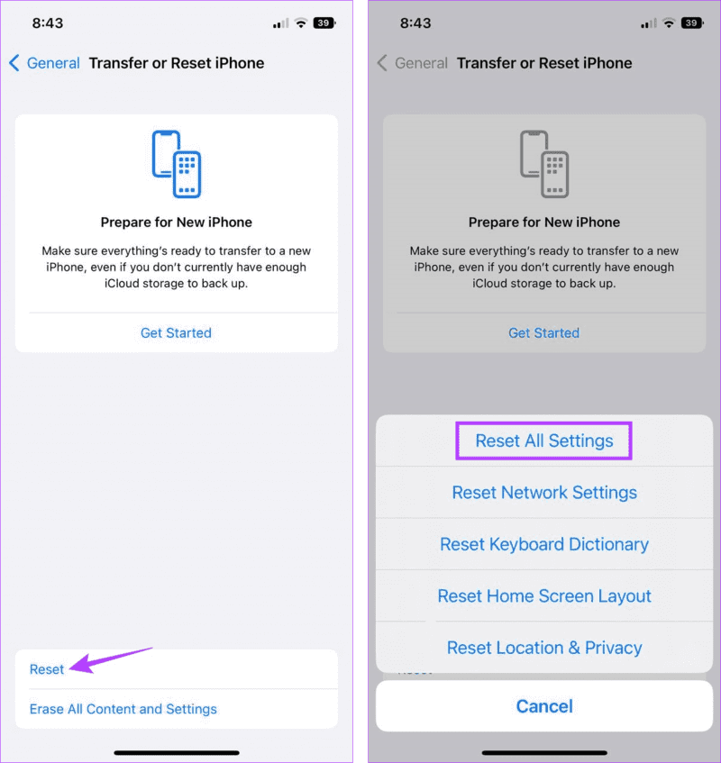 Reset-All-Settings-on-iPhone-6 7 طرق لإصلاح مشكلة اضطراب وتشوه ألوان شاشة iPhone
