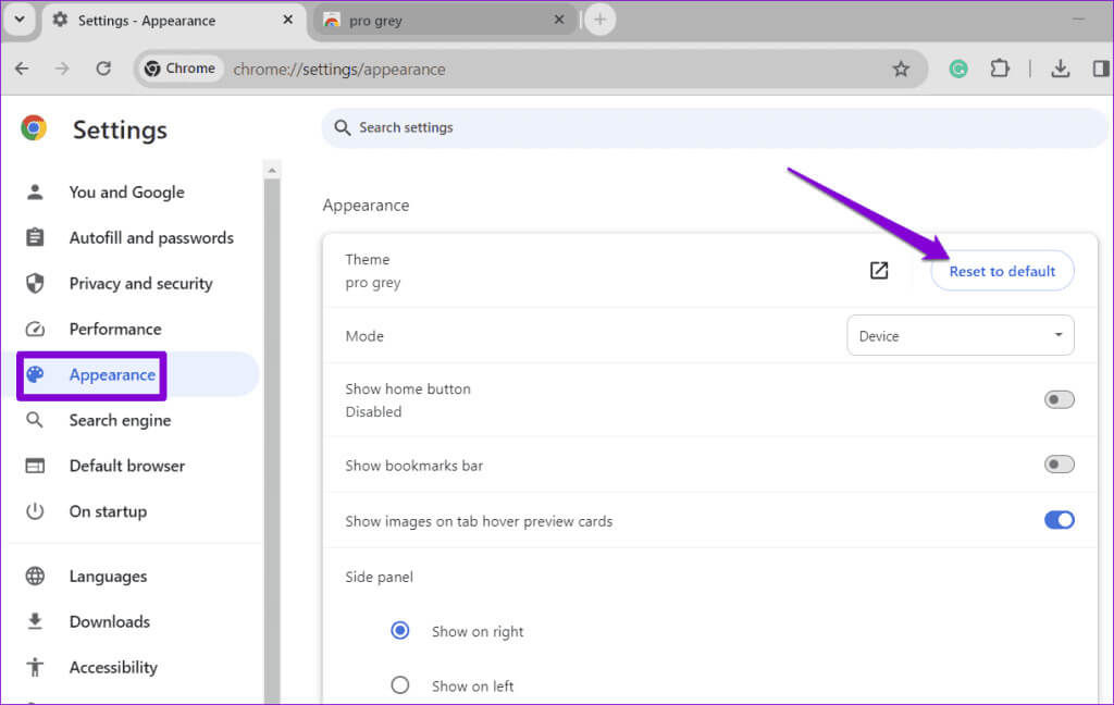 Reset-Chrome-Theme-1024x648-1 أفضل 6 إصلاحات لاستمرار Google Chrome في تغيير السمات