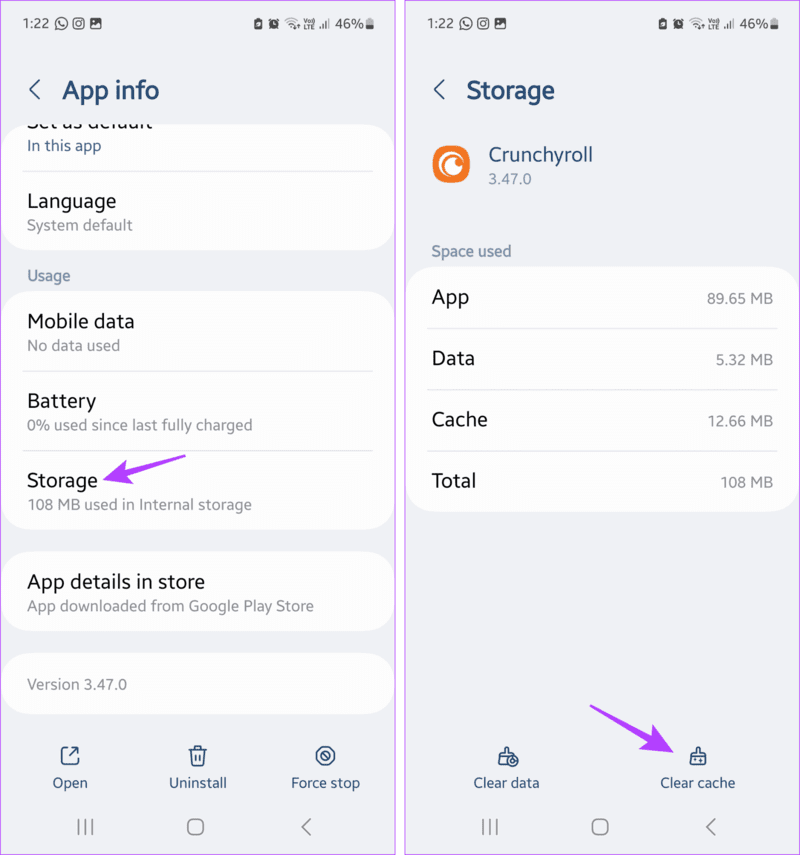 Reset-Crunchyroll-cache-1-1916x2048-1 9 طرق لإصلاح عدم عمل أو لا يتم تحميل تطبيق Crunchyroll على هاتفك