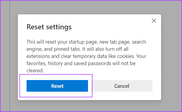 Reset-Edge-3 أفضل 8 إصلاحات لخطأ "إعدادات الشبكة تمنع الوصول" في Bing AI