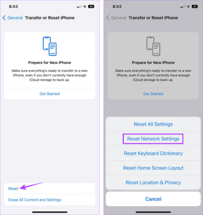 Reset-iPhone-Network-Settings-4-1 لماذا لا يمكنني إلغاء إرسال الرسائل أو تحريرها على iMessage