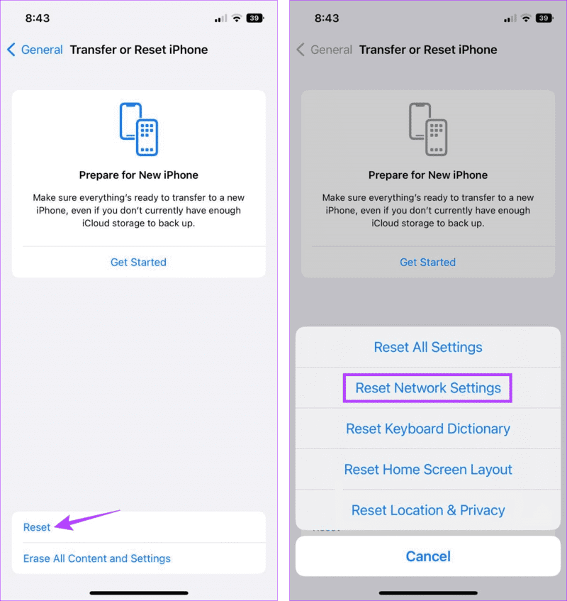 Reset-iPhone-Network-Settings-4 10 إصلاحات لمشكلة "الشبكة الخلوية غير متاحة للمكالمات الصوتية" على الهاتف