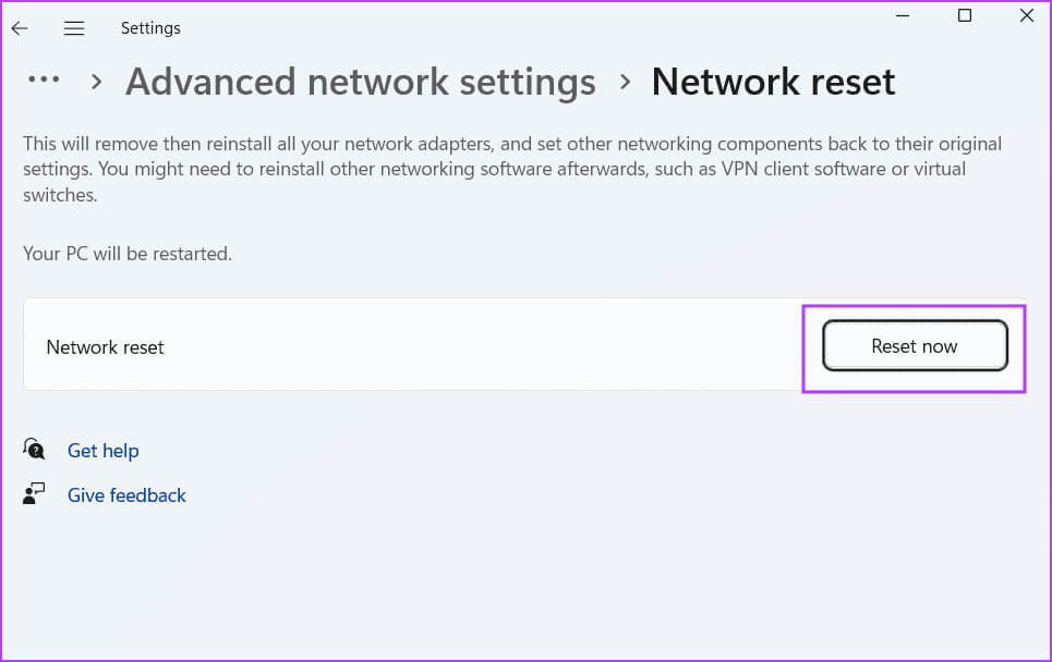 Reset-network-2-1 أفضل 9 إصلاحات لخطأ "هناك خطأ ما في الخادم الوكيل" في Chrome