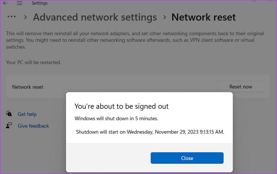 Reset-network-4-1 أفضل 9 إصلاحات لخطأ "هناك خطأ ما في الخادم الوكيل" في Chrome