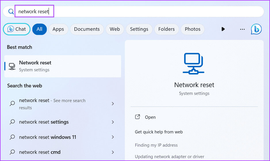 Reset-network-4 أفضل 9 إصلاحات لخطأ "هناك خطأ ما في الخادم الوكيل" في Chrome