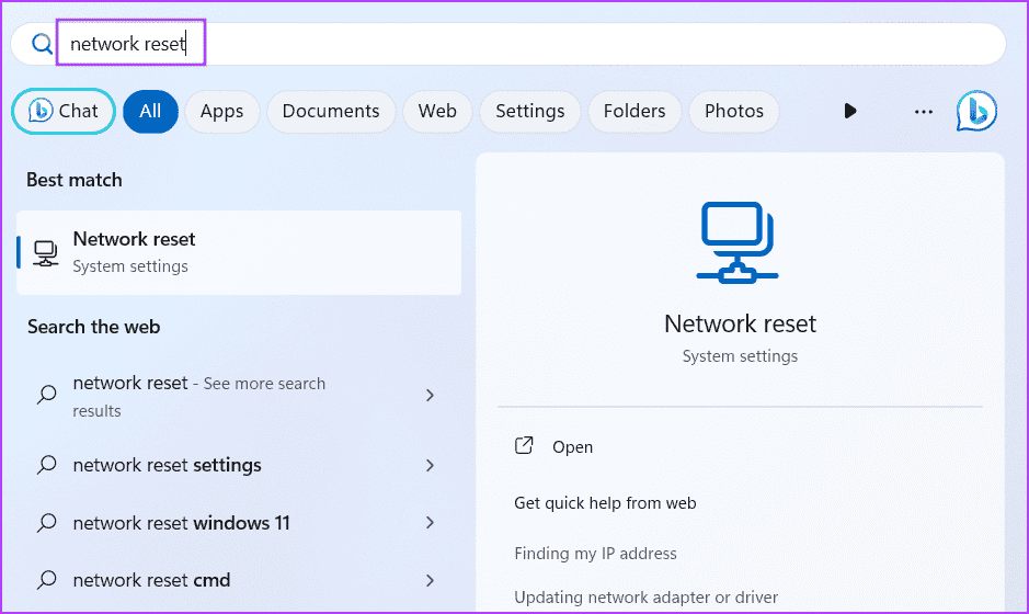 Reset-network-5 أفضل 9 طرق لإصلاح "رمز خطأ Roblox 524" في Windows 11