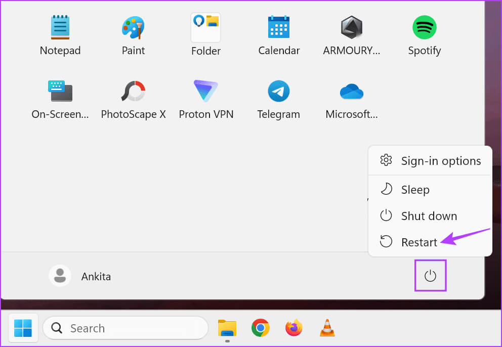 Restart-Windows-11-7 9 طرق لإصلاح مشكلة اللون الأصفر على Windows 11