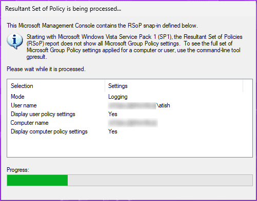 Resultant-Set-of-Policy-tool-will-start-the-scan كيفية معرفة سياسات نهج المجموعة المطبقة على Windows 11