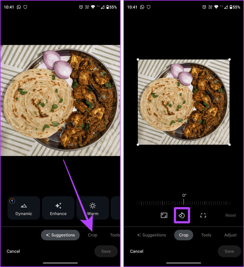Rotate-an-Image-in-Google-Photos-on-Android 10 طرق لتدوير الصورة بسرعة على الهاتف المحمول والكمبيوتر