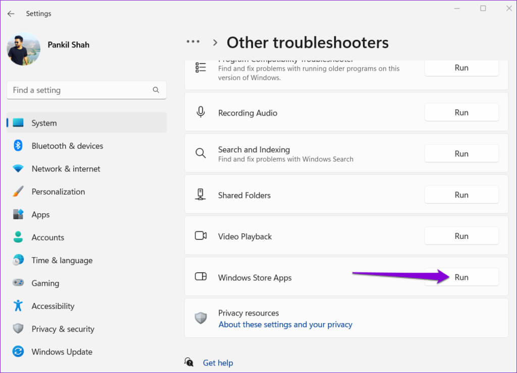 Run-Windows-Store-Apps-Troubleshooter-5-1024x740-1 أفضل 6 إصلاحات لعدم عمل تطبيق الطقس على Windows 11
