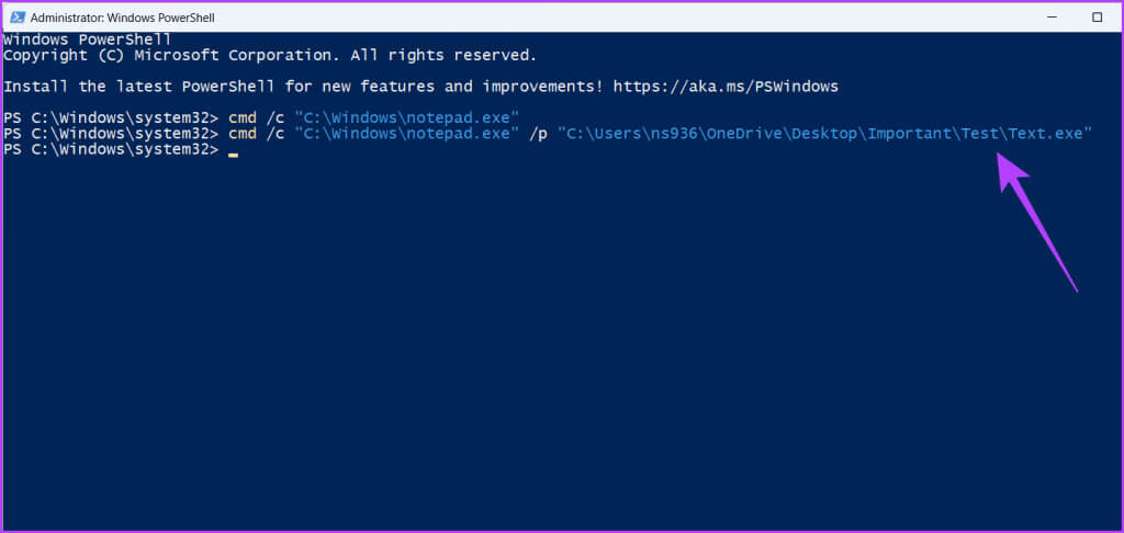 Run-arguments-while-using-cmd-c-to-launch-an-EXE-file-1024x486-1 5 طرق لتشغيل الملفات التنفيذية (EXE) من PowerShell