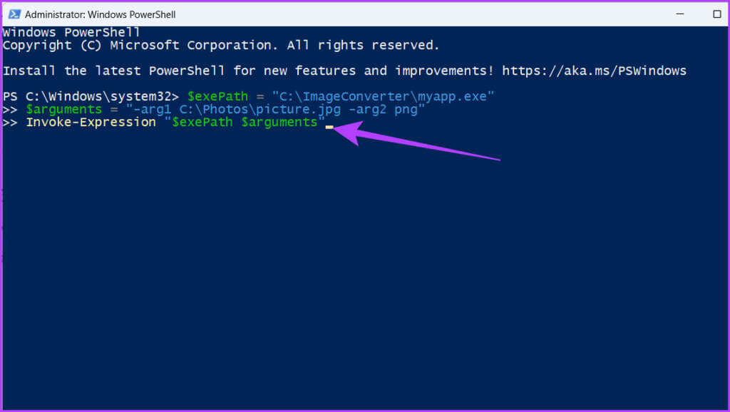 Run-the-executable-file-with-Invoke-Expression-1024x578-1 5 طرق لتشغيل الملفات التنفيذية (EXE) من PowerShell