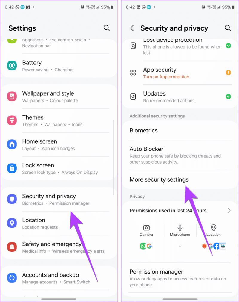Samsung-Privacy-settings-1219x1536-1 كيفية حذف المجلد الآمن على هاتف Samsung وماذا سيحدث