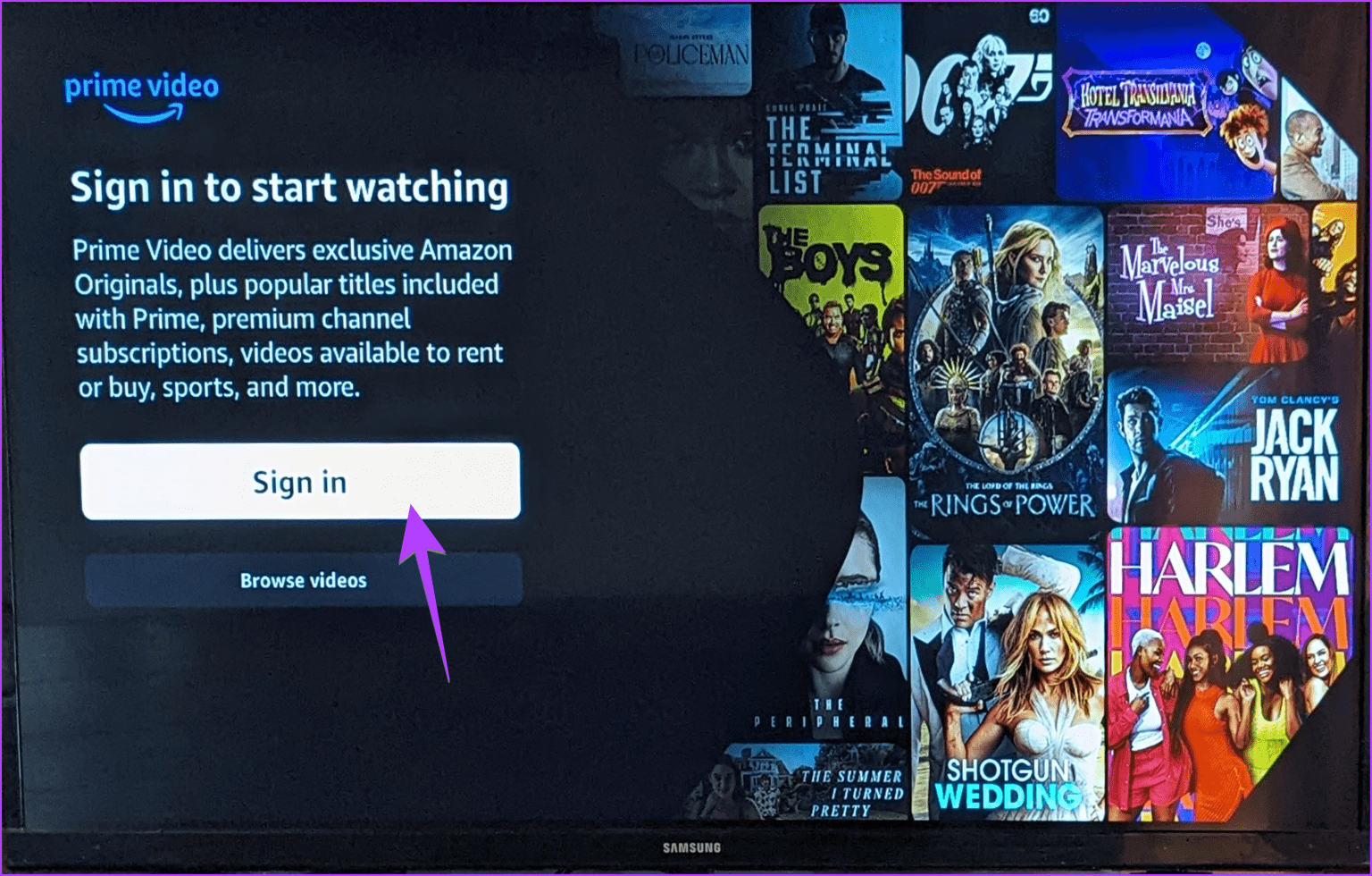 Samsung-TV-Amazon-Video-Sign-in-1536x980-1 كيفية تغيير حساب Prime Video على Firestick والتلفزيون والهاتف المحمول