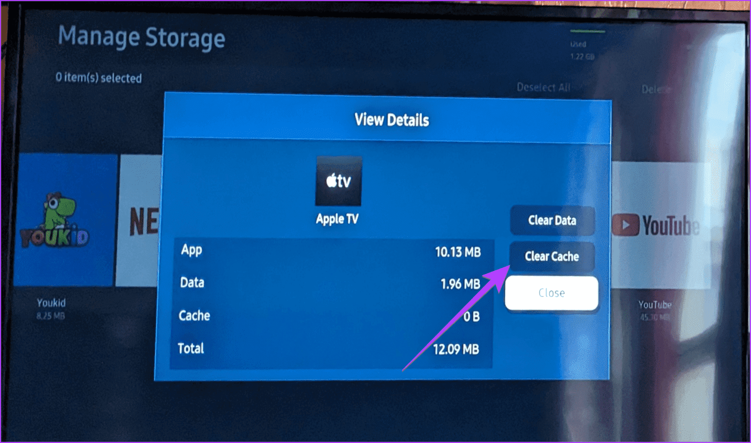 Samsung-TV-Apple-App-clear-cache-1536x907-1 13 طريقة لإصلاح عدم عمل تطبيق Apple TV على Samsung TV
