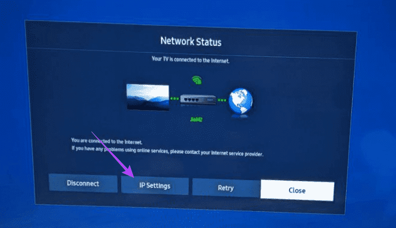 Samsung-TV-IP-settings 13 طريقة لإصلاح عدم عمل تطبيق Apple TV على Samsung TV