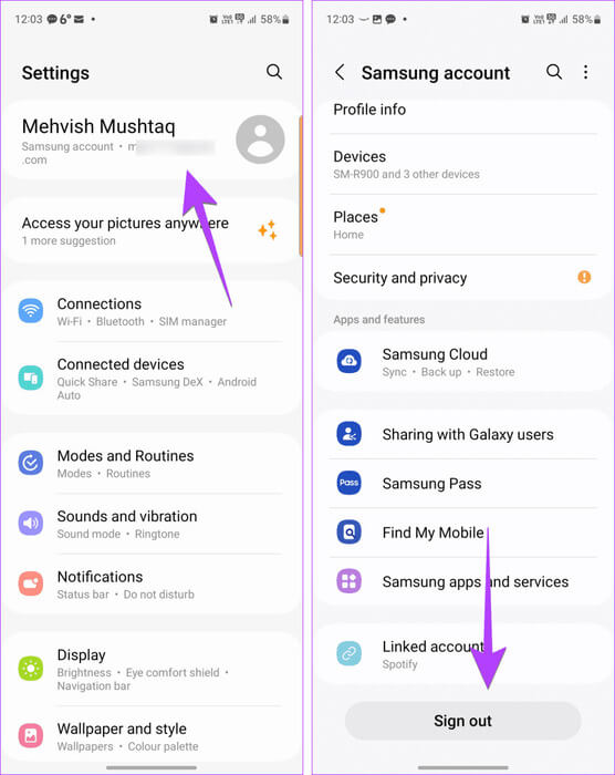 Samsung-account-sign-out-813x1024-1 5 طرق لفتح المجلد الآمن في Samsung بدون كلمة مرور