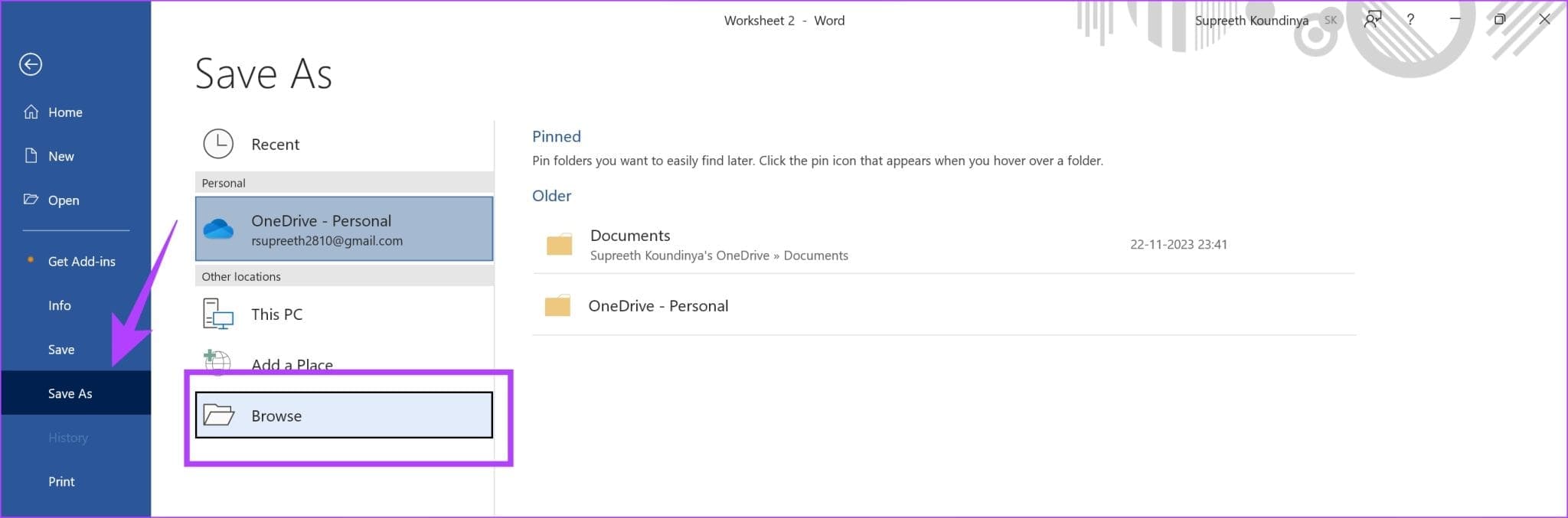 Save-As-and-Browse-2048x677-1 كيفية حفظ مستند Word كملف PDF على Windows وMac