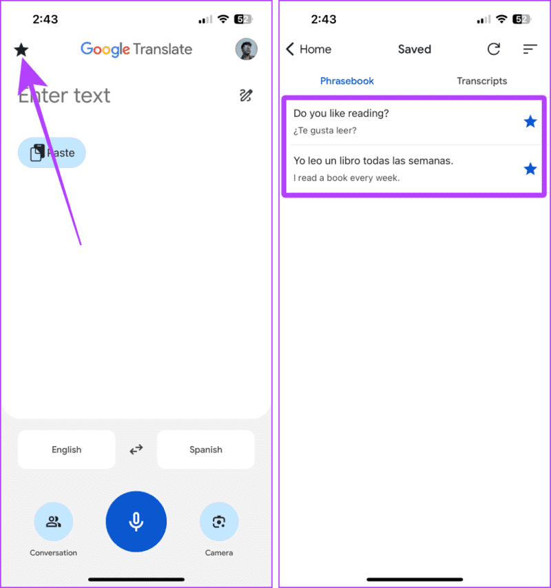 Saved-Phrases-in-Google-Translate كيفية استخدام تطبيق Google Translate على iPhone