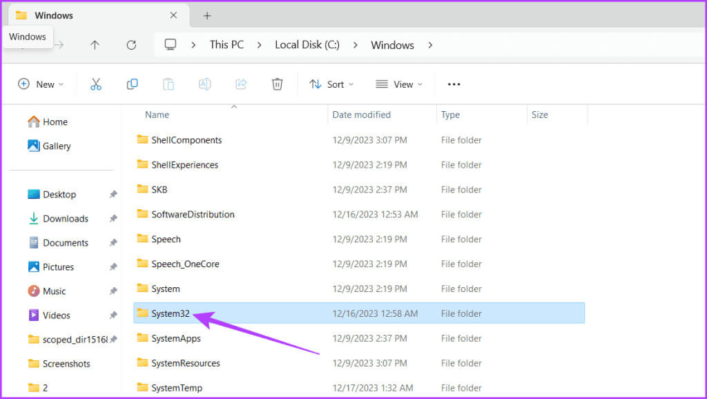 Scroll-down-and-open-the-System32-folder-1024x578-1 كيفية تحديد موقع ملف المضيفين وتحريره على Windows