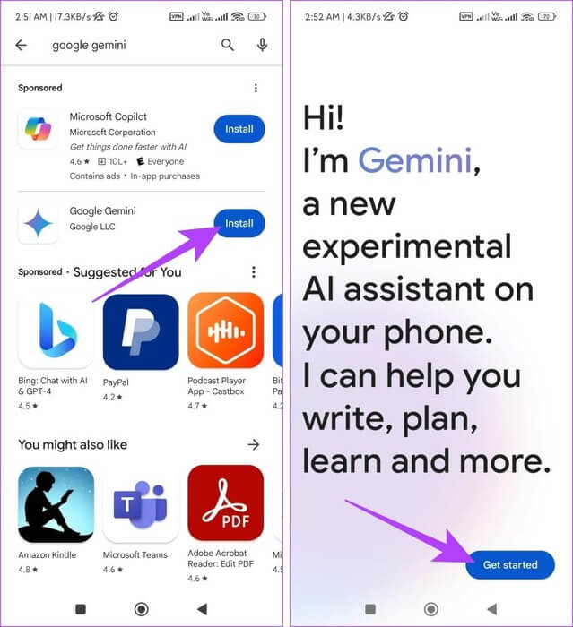 Search-for-Google-Gemini-tap-Install-open-the-Google-Gemini-app-and-press-Get-started-935x1024-1 كيفية التبديل من Google Assistant إلى Gemini AI على Android