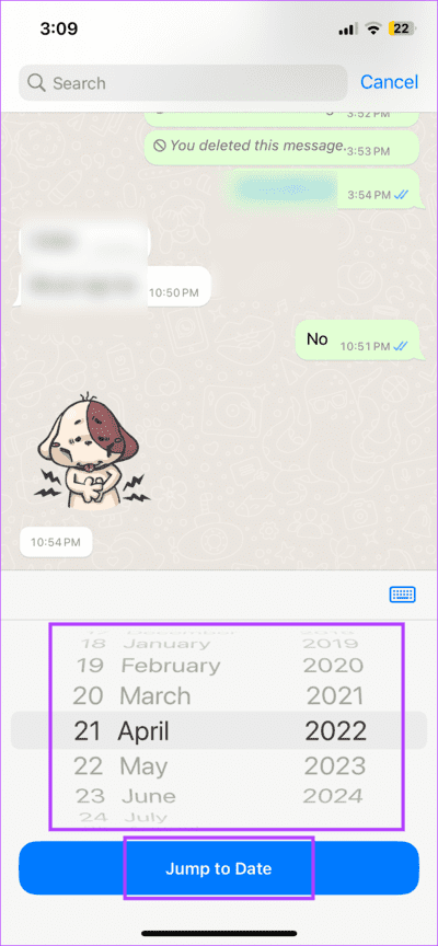Search-message-by-date كيفية البحث عن الرسائل على WhatsApp