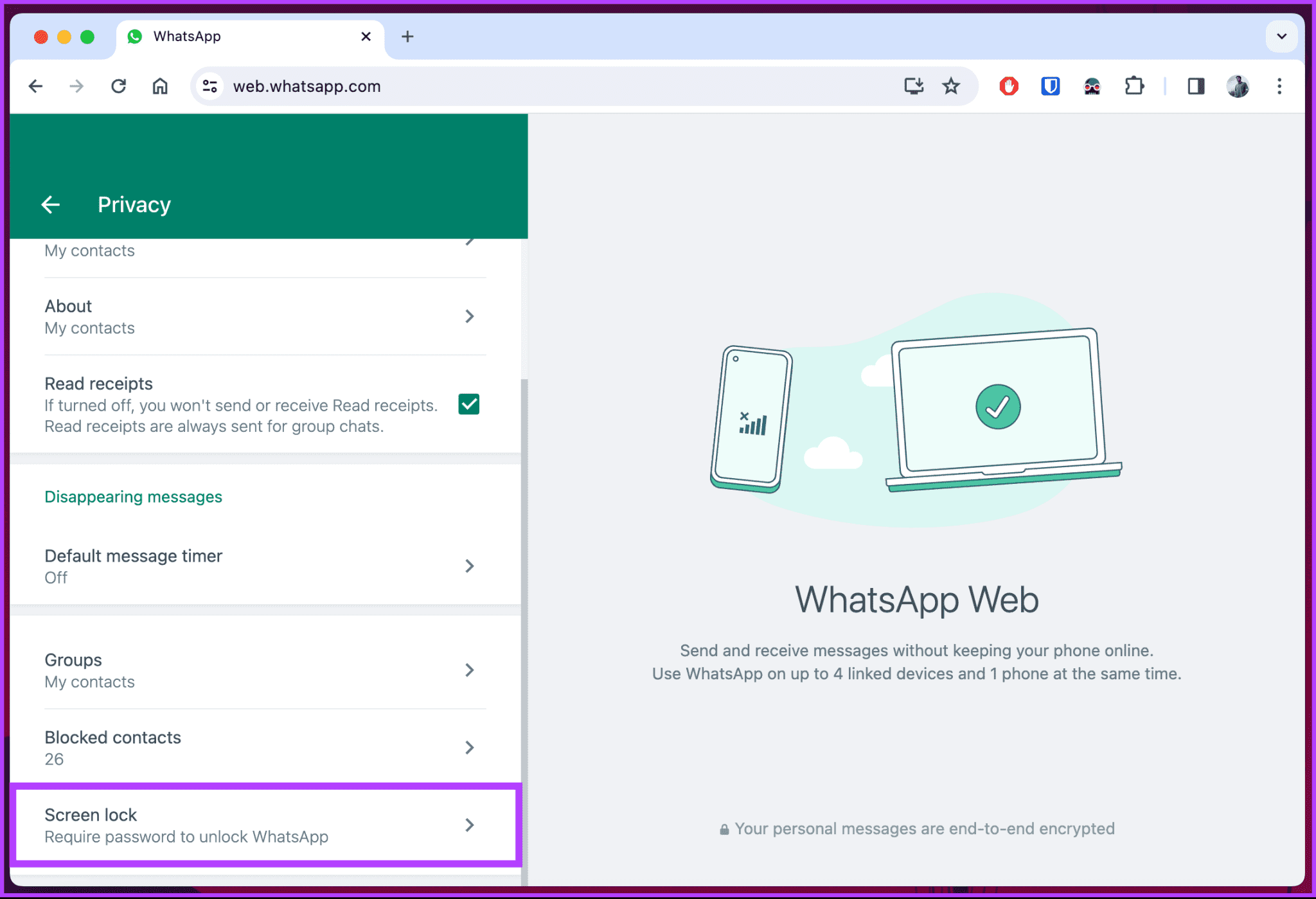 كيفية تأمين WhatsApp في ويب بكلمة مرور - %categories