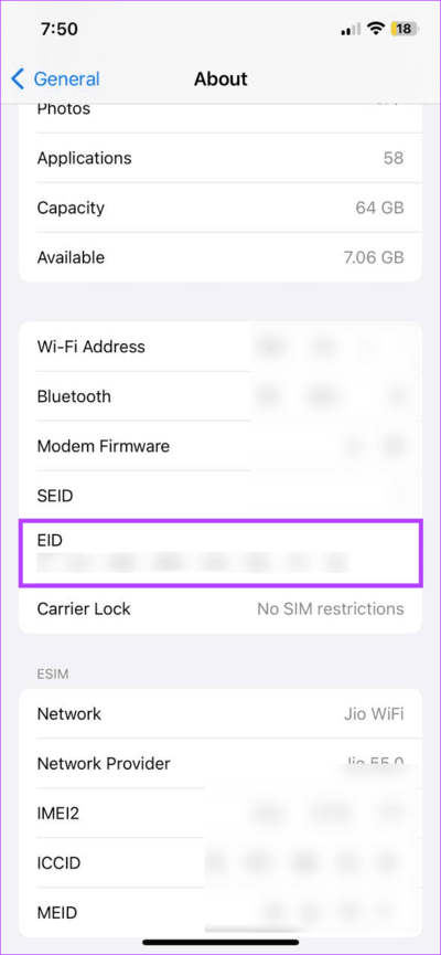 See-EID-details ما هو رقم EID على iPhone وكيف يمكنك العثور عليه