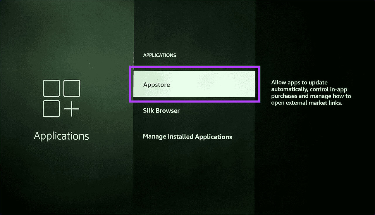 Select-Appstore-on-fire-tv-stick كيفية تحديث برامج وتطبيقات Fire TV Stick