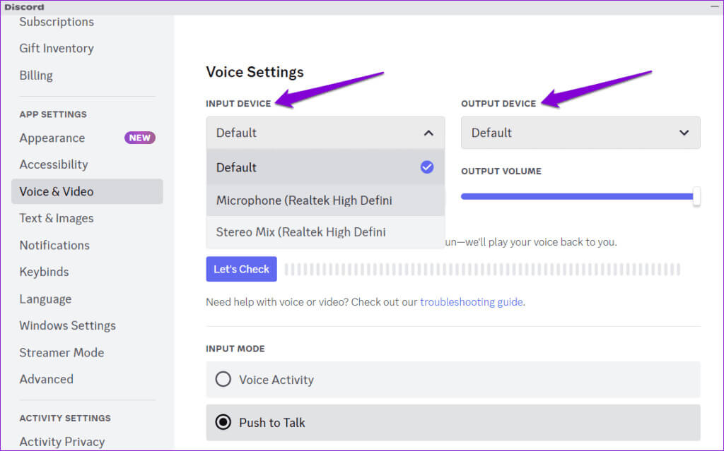 Select-Audio-Device-on-Discord-1024x639-1 أفضل 5 إصلاحات لاستمرار Discord في المطالبة بتبديل جهاز الصوت على Windows