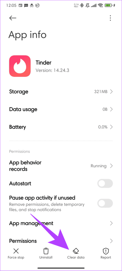 Select-Clear-data 5 طرق لإصلاح خطأ "عدد كبير جدًا من محاولات تسجيل الدخول" في Tinder