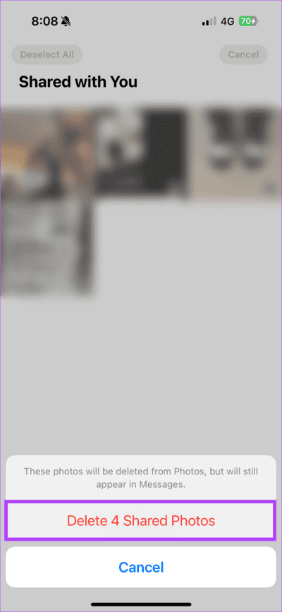 Select-Delete-4-Shared-Photos كيفية إيقاف حفظ الصور من الرسائل إلى ألبوم كاميرا iPhone