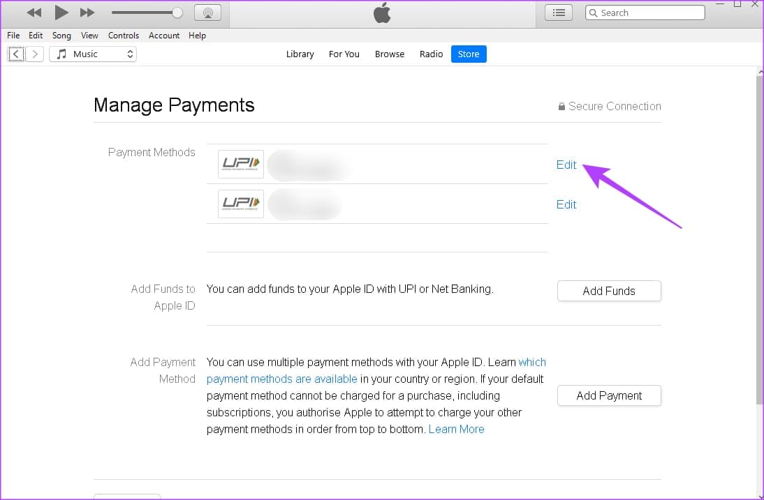 Select-Edit-1 كيفية إزالة طريقة الدفع من Apple ID وماذا تفعل إذا لم تتمكن من ذلك
