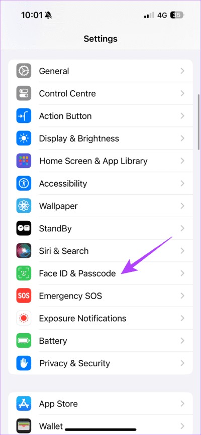 Select-Face-ID-Passcode كيفية تمكين واستخدام حماية الجهاز المسروق على iPhone